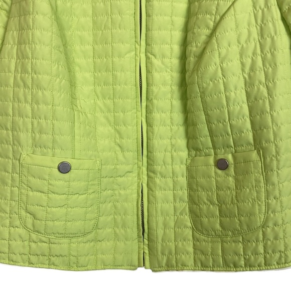 Chico's Chartreuse Yellow Green Quilted Jacket - Picture 4 of 13